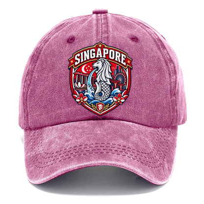 Singapore Retro Badge Country Logos Classic Cap – Dusty Rose