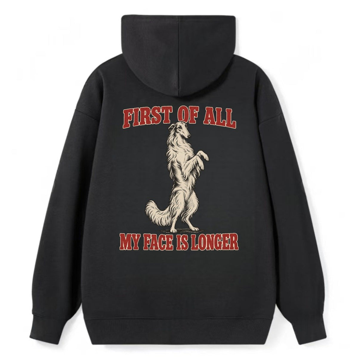 Borzoi Dog Declarations Classic Pullover Hoodie – Black