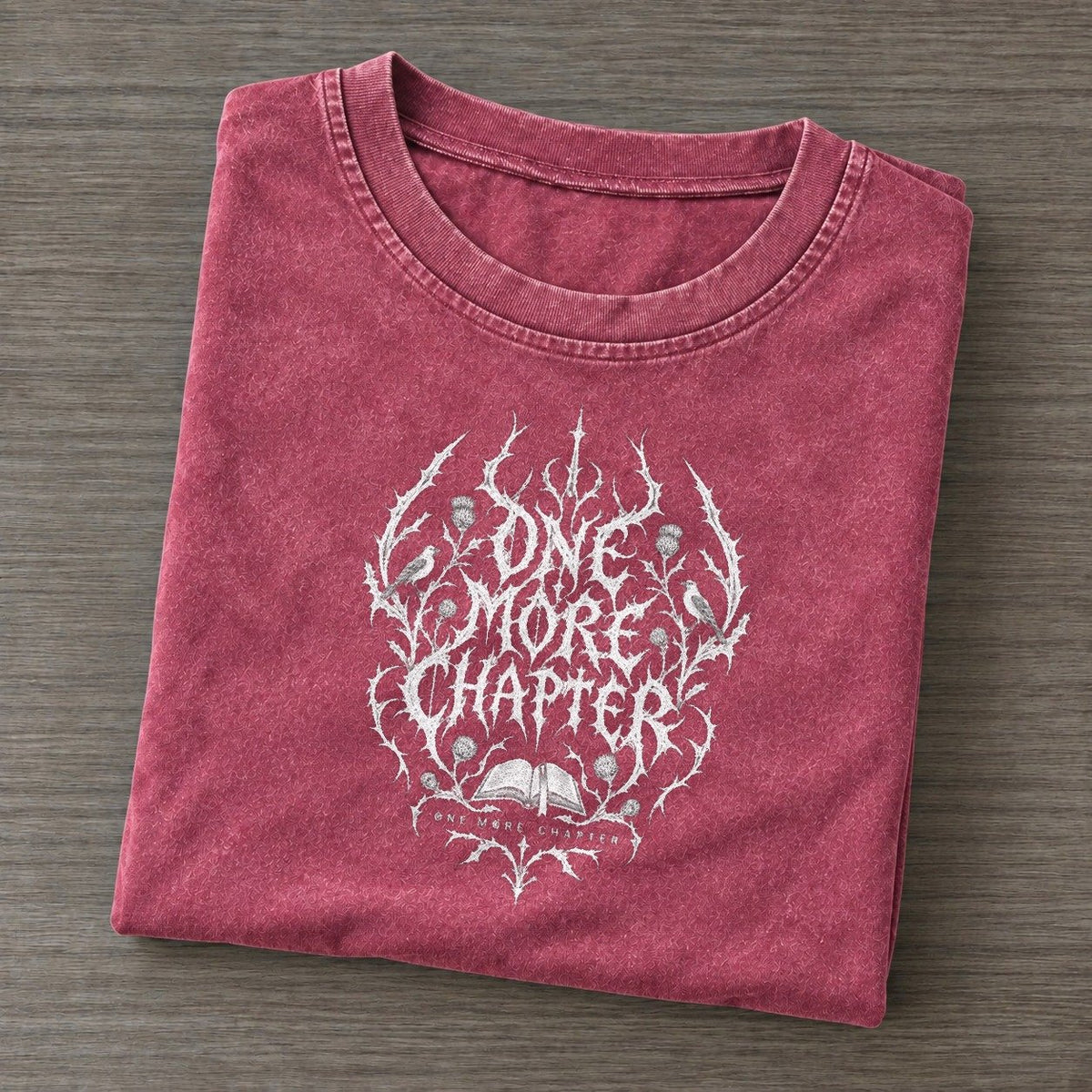 One More Chapter Unreadable Feelings Vintage T-shirt – Raspberry