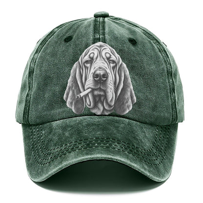 Bloodhound A Loosely Hand Rolled Cigarette Smoking Dogs Smoking Dogs Portraits Classic Cap – Forest Mist