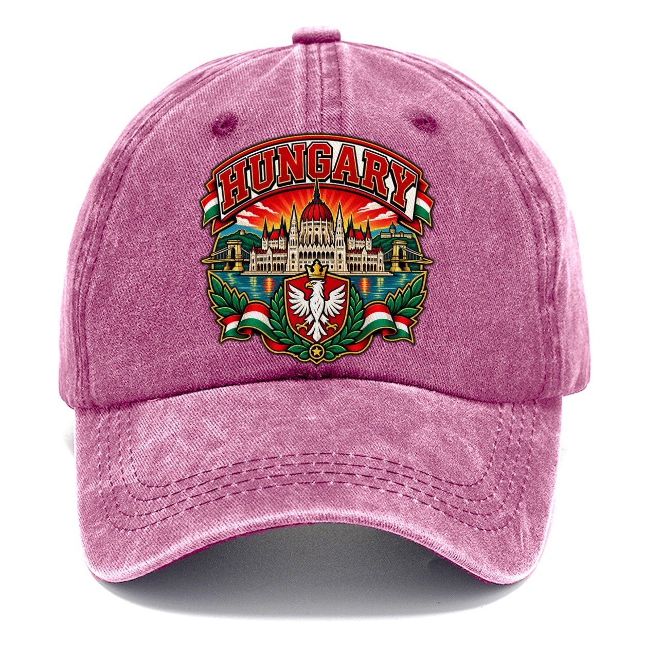 Hungary Retro Badge Country Logos Classic Cap – Dusty Rose