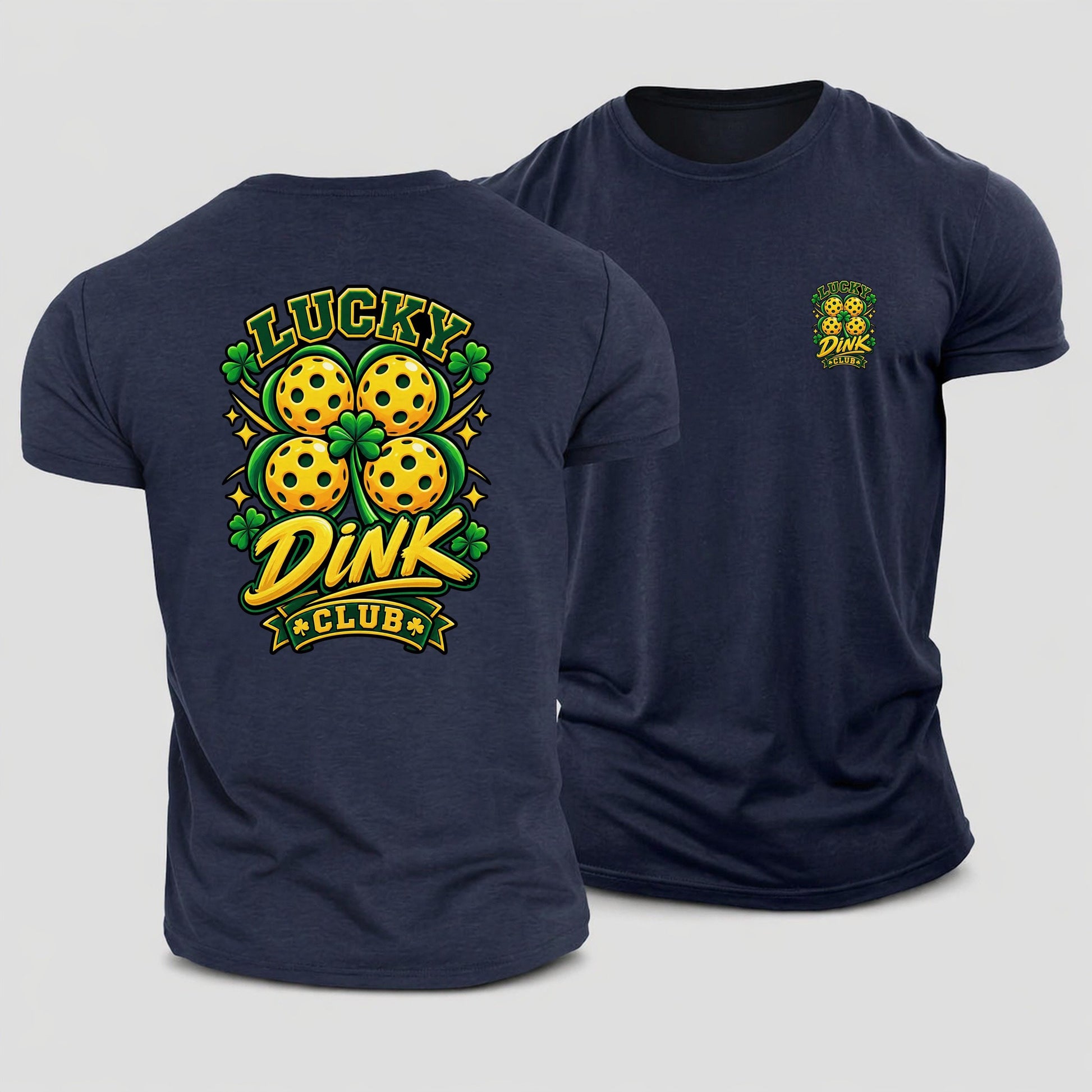 Lucky Dink Club Pickleball Life Cotton T-Shirt – Navy