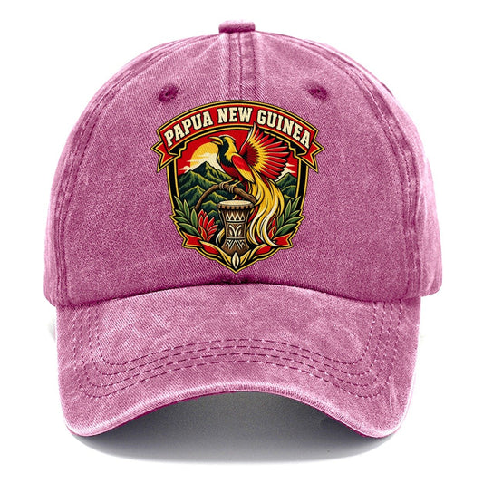 Papua New Guinea Retro Badge Country Logos Classic Cap – Dusty Rose