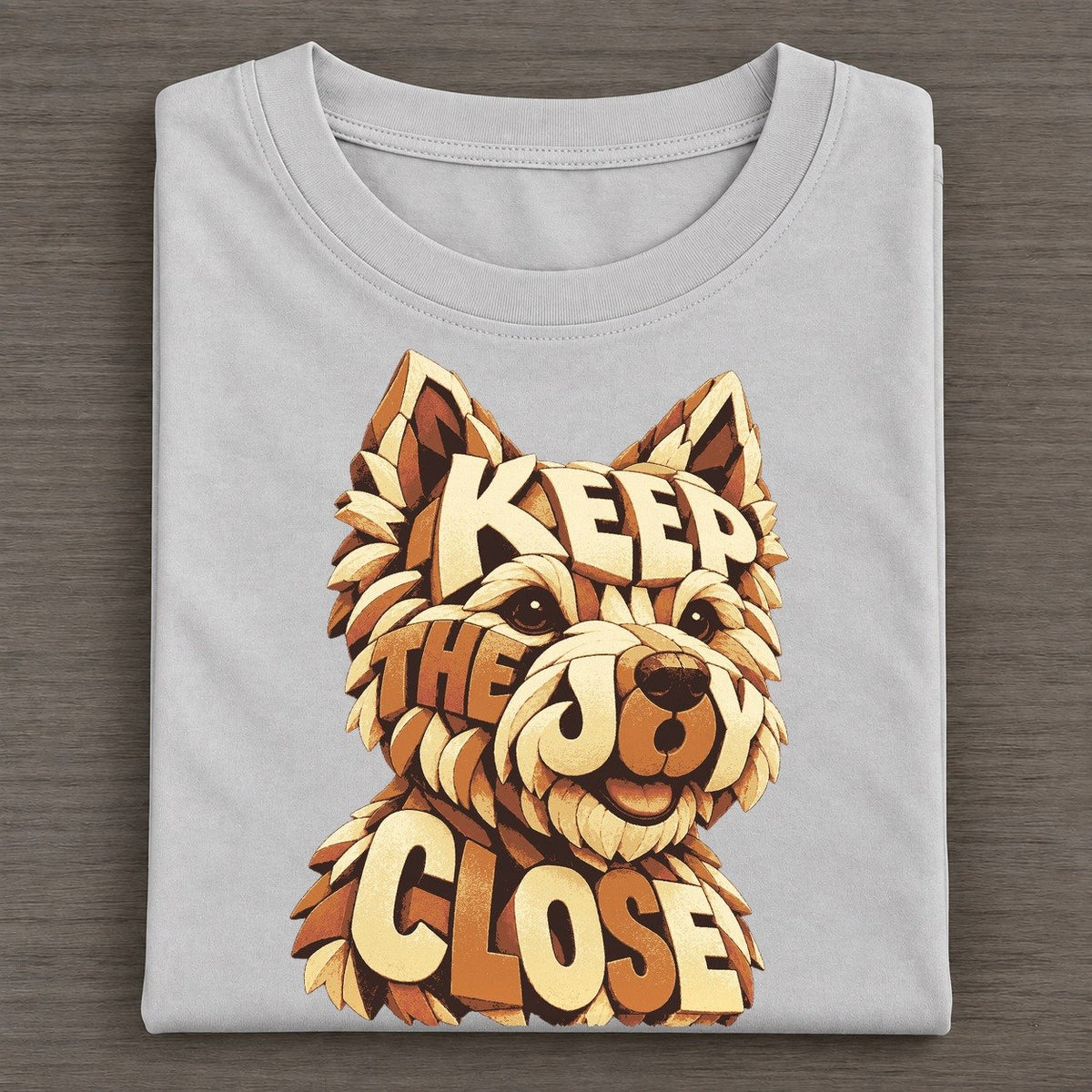 Westie Pointed Ears Letter Sculpture Classic T-shirt – Grey