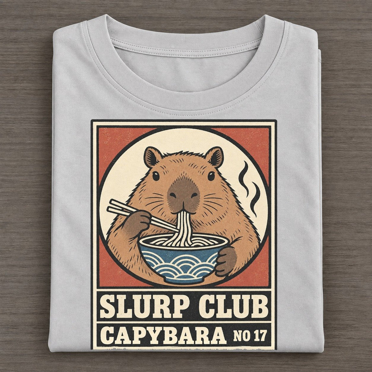 Capybara Calm Slurp Club Classic T-shirt – Grey
