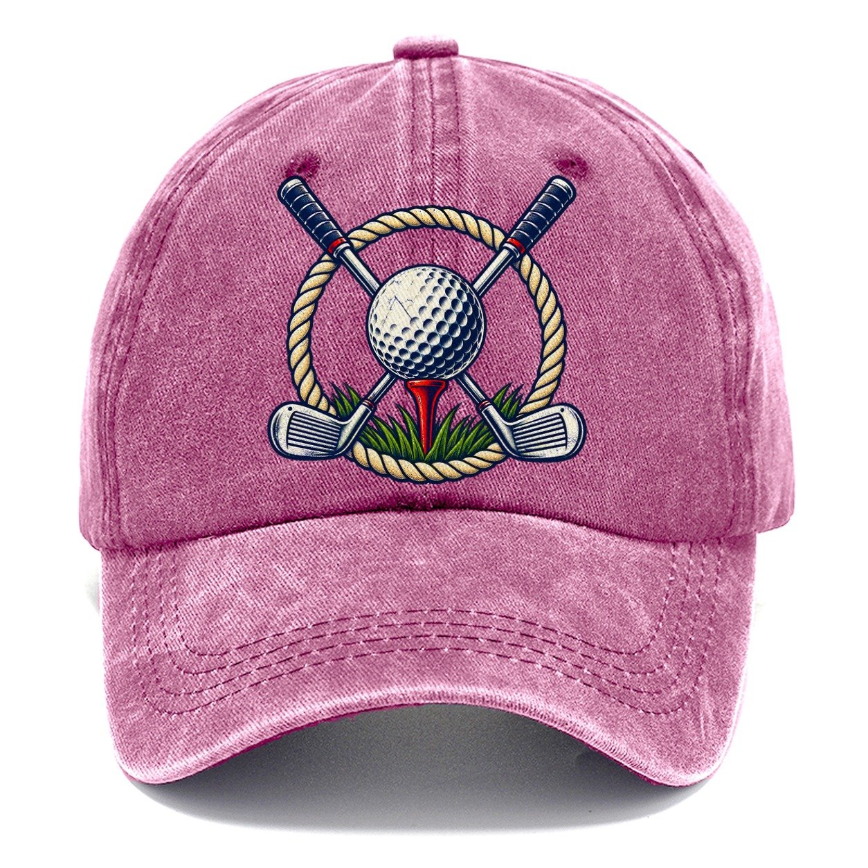 Crossed Clubs Crest Golf Life Classic Cap – Dusty Rose