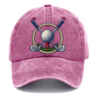 Crossed Clubs Crest Golf Life Classic Cap – Dusty Rose