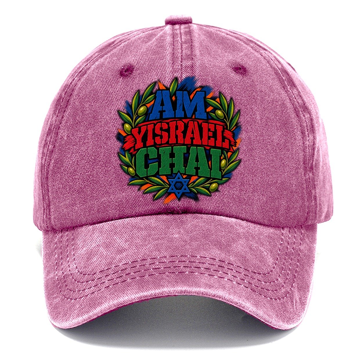 Am Yisrael Chai Anthem Judaism Heritage Classic Cap – Dusty Rose