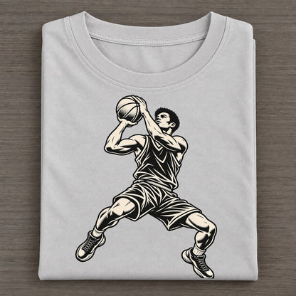 Basketball Pull Up Jumper Global Sports Ink Figures Classic T-shirt – Grey