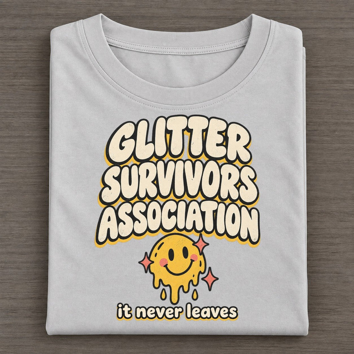Glitter Survivors Running On Fumes Club Classic T-shirt – Grey