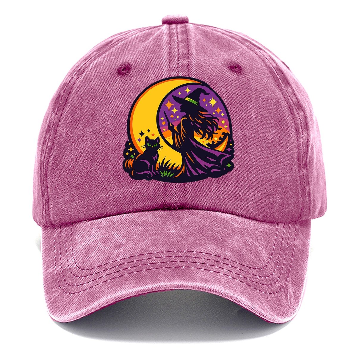 Moonlit Witch Cat Classic Cap – Dusty Rose