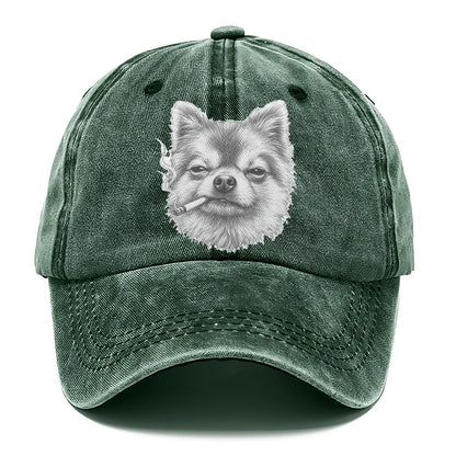 Pomeranian A Lit Cigarette Smoking Dogs Smoking Dogs Portraits Classic Cap – Forest Mist