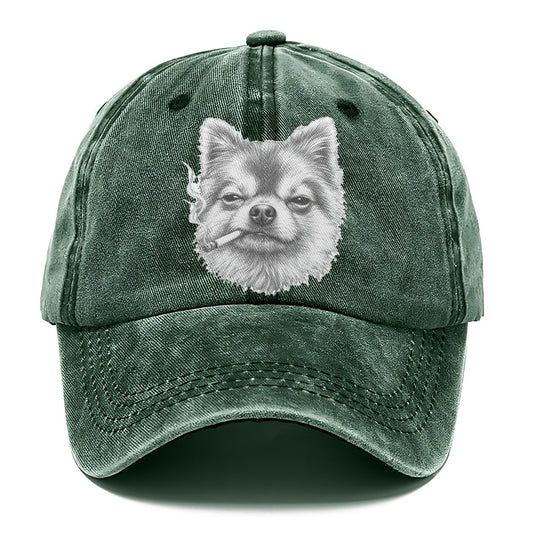 Pomeranian Smoking Dogs Classic Cap – Forest Mist