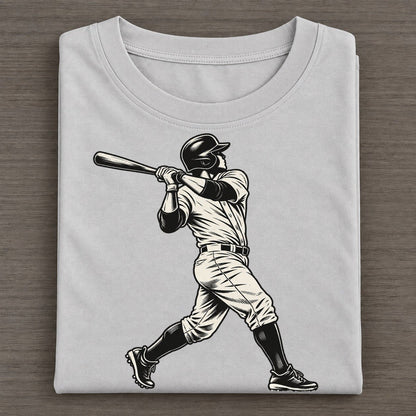 Baseball Batter Follow Through Global Sports Ink Figures Classic T-shirt – Grey