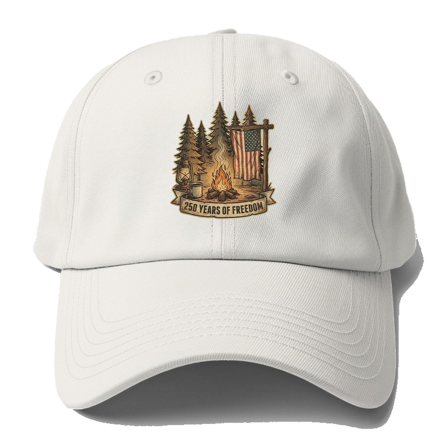 250 Freedom Campfire Baseball Cap – Off White
