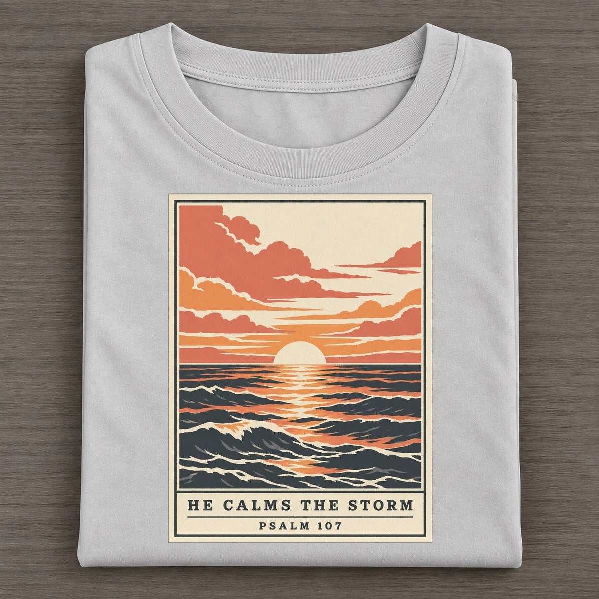 He Calms The Storm Given Light Classic T-shirt – Grey