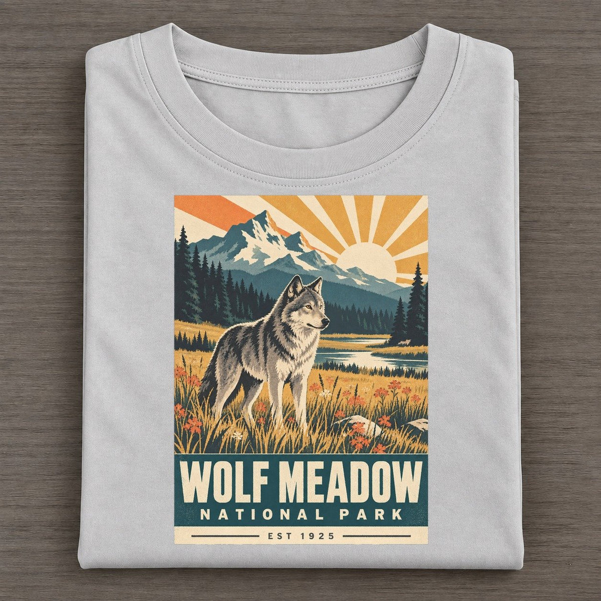 Wolf Meadow Nowhere National Parks Classic T-shirt – Grey