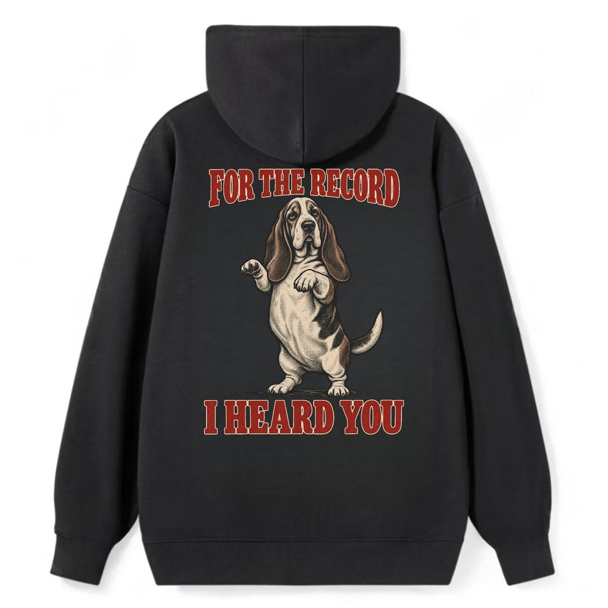 Basset Hound Dog Declarations Classic Pullover Hoodie – Black