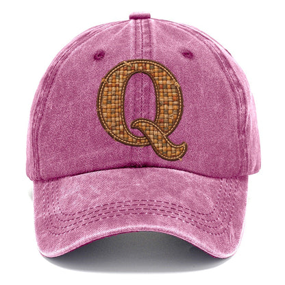 Woven Tweed Q Monogram Classic Cap – Dusty Rose