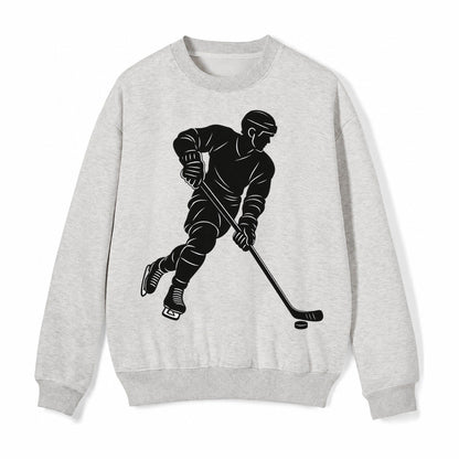 Ice Hockey Player Fleece Sweatshirt – Light Gray