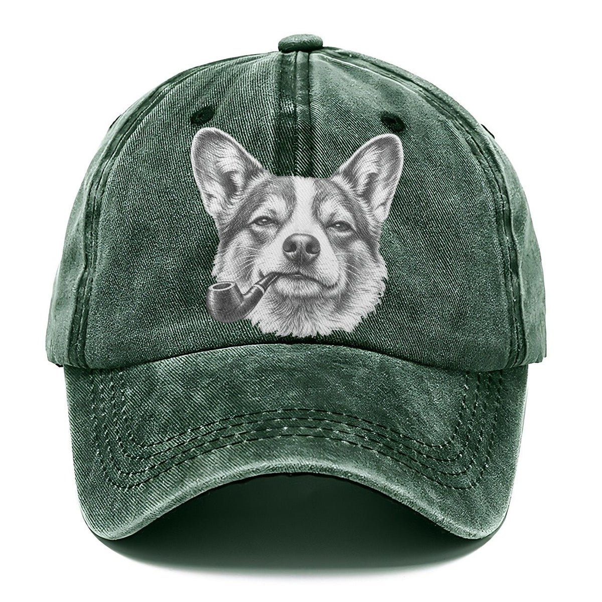 Pembroke Welsh Corgi A Classic Tobacco Pipe Smoking Dogs Smoking Dogs Portraits Classic Cap – Forest Mist