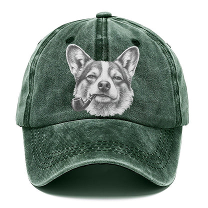 Pembroke Welsh Corgi A Classic Tobacco Pipe Smoking Dogs Smoking Dogs Portraits Classic Cap – Forest Mist