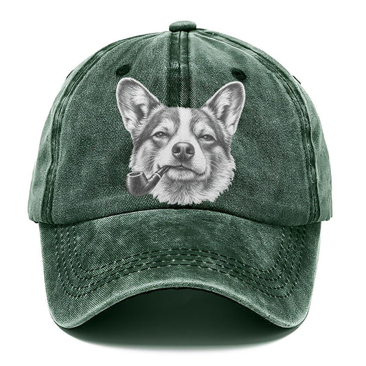 Pembroke Welsh Corgi Smoking Dogs Classic Cap – Forest Mist