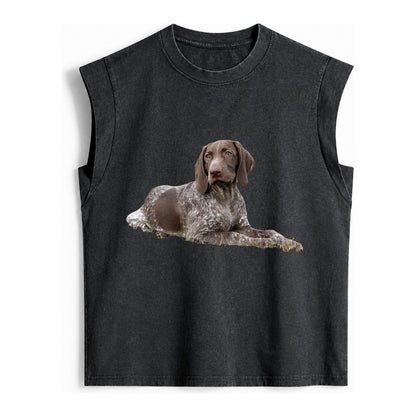 German Shorthaired Pointer 2 Vintage Washed Tank – Black