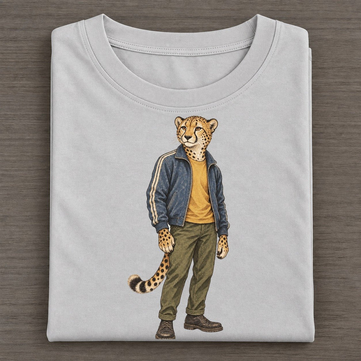 Cheetah Wardrobe Portrait Wild Wardrobe Portraits Classic T-shirt – Grey