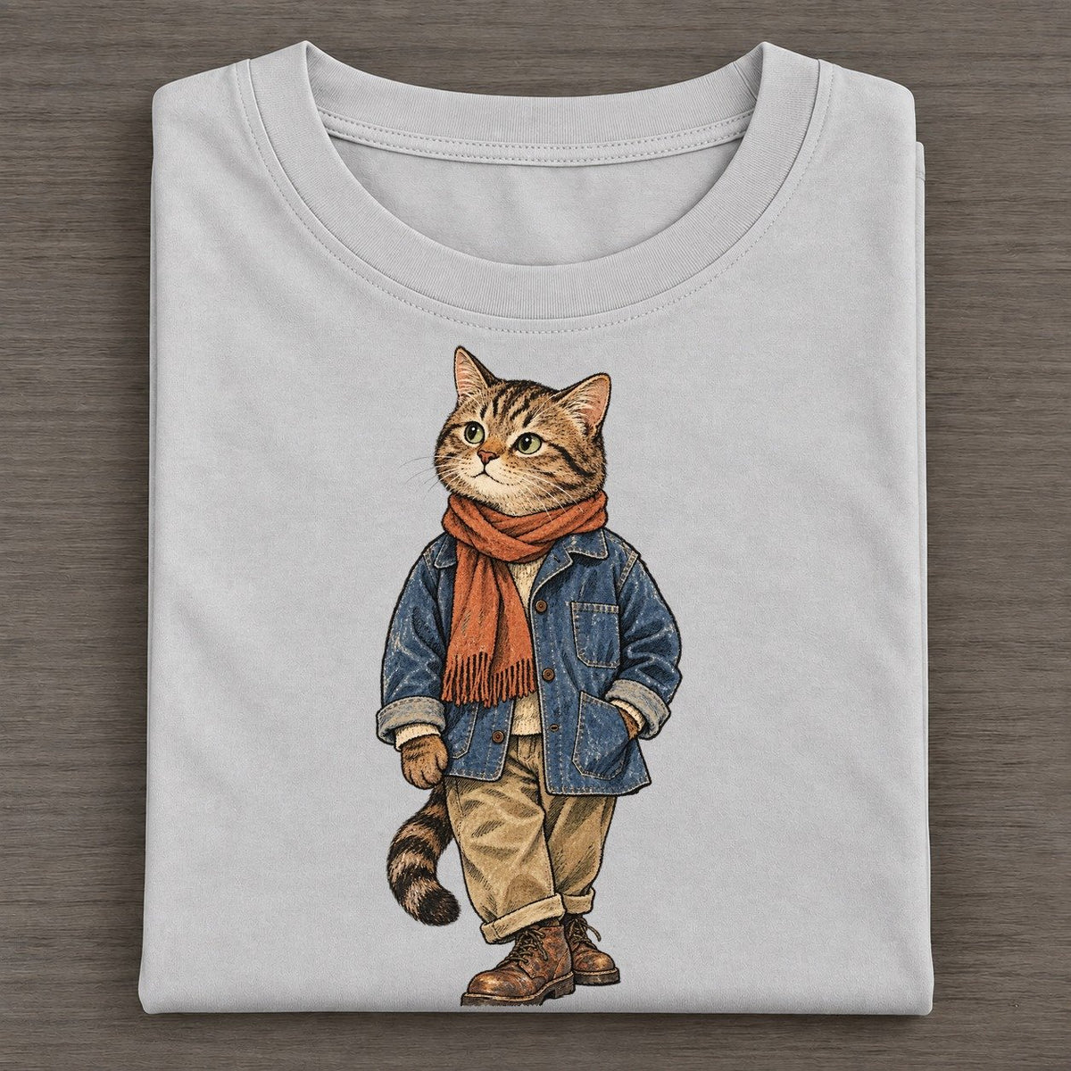 Domestic Cat Wardrobe Portrait Wild Wardrobe Portraits Classic T-shirt – Grey