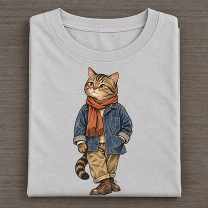 Domestic Cat Wardrobe Portrait Wild Wardrobe Portraits Classic T-shirt – Grey