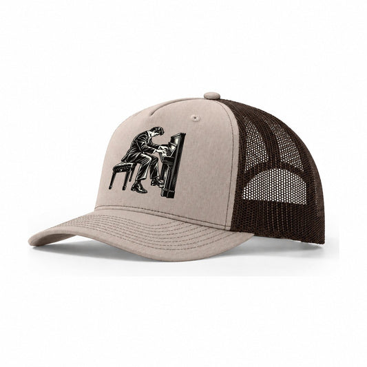 Pianist Strong Chord Global Music Ink Figures Trucker Hat – Khaki Brown