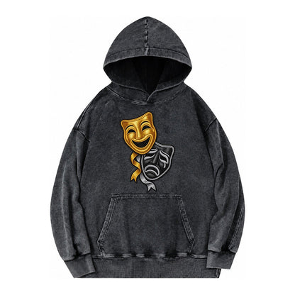 Broadway Masks Vintage Washed Hoodie – Black