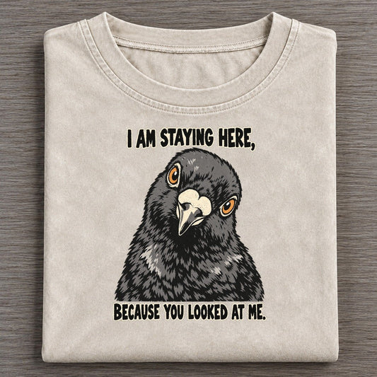I Am Staying Here Feral Logic Vintage T-shirt – Off White