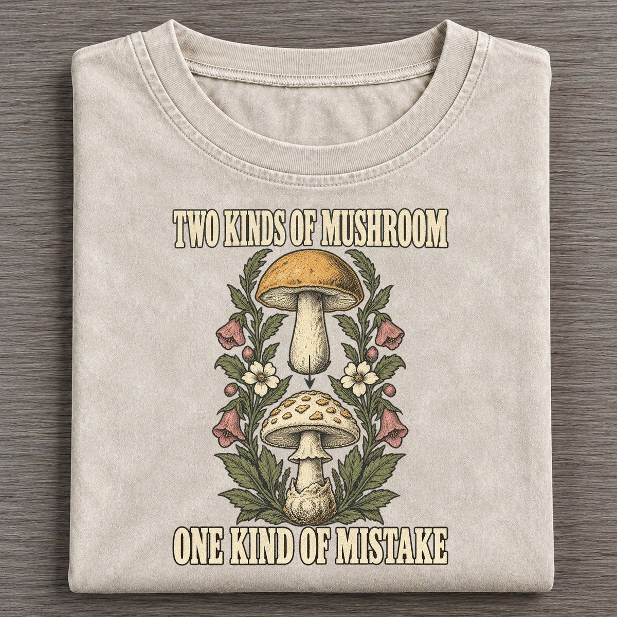 One Kind Of Mistake Botanical Warnings Vintage T-shirt – Off White