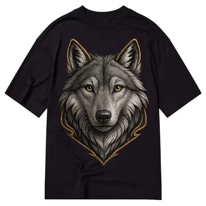 Wolf Totem Spirit Animal Silver Gray Thread Loyalty And Stre Classic T-shirt – Black