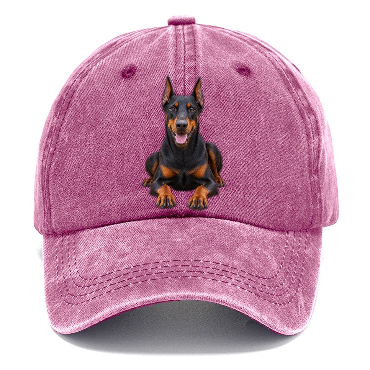 Doberman Pinscher Sitting Top Breeds Classic Cap – Dusty Rose