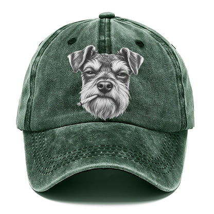 Miniature Schnauzer A Loosely Hand Rolled Cigarette Smoking Dogs Smoking Dogs Portraits Classic Cap – Forest Mist