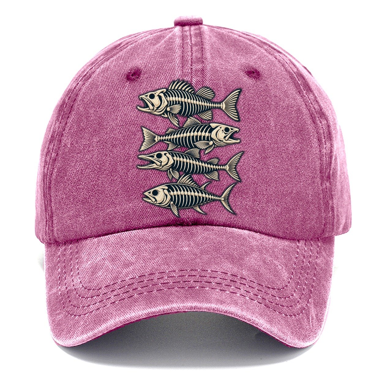 Fish Skeleton Minimal Fishing Elegant Classic Cap – Dusty Rose