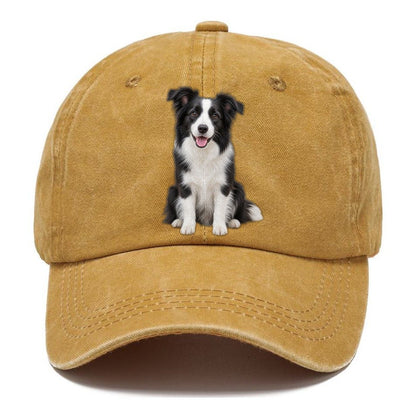 Border Collie Sitting Top Breeds Classic Cap – Golden Harvest
