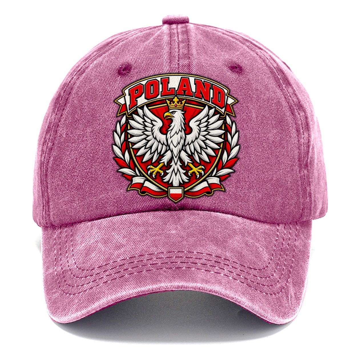 Poland Retro Badge Country Logos Classic Cap – Dusty Rose