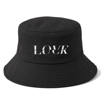 Love Luck Split Feelings Bucket Hat – Black