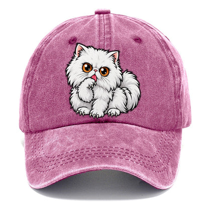White Persian Grooming Peeking Cats Classic Cap – Dusty Rose