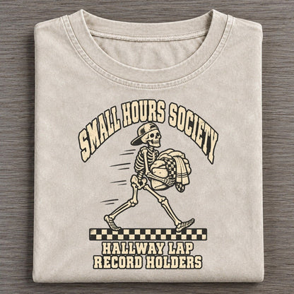 Hallway Laps Small Hours Society Vintage T-shirt – Off White