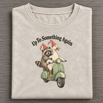 Up To Something Again Kerfuffle Club Vintage T-shirt – Off White
