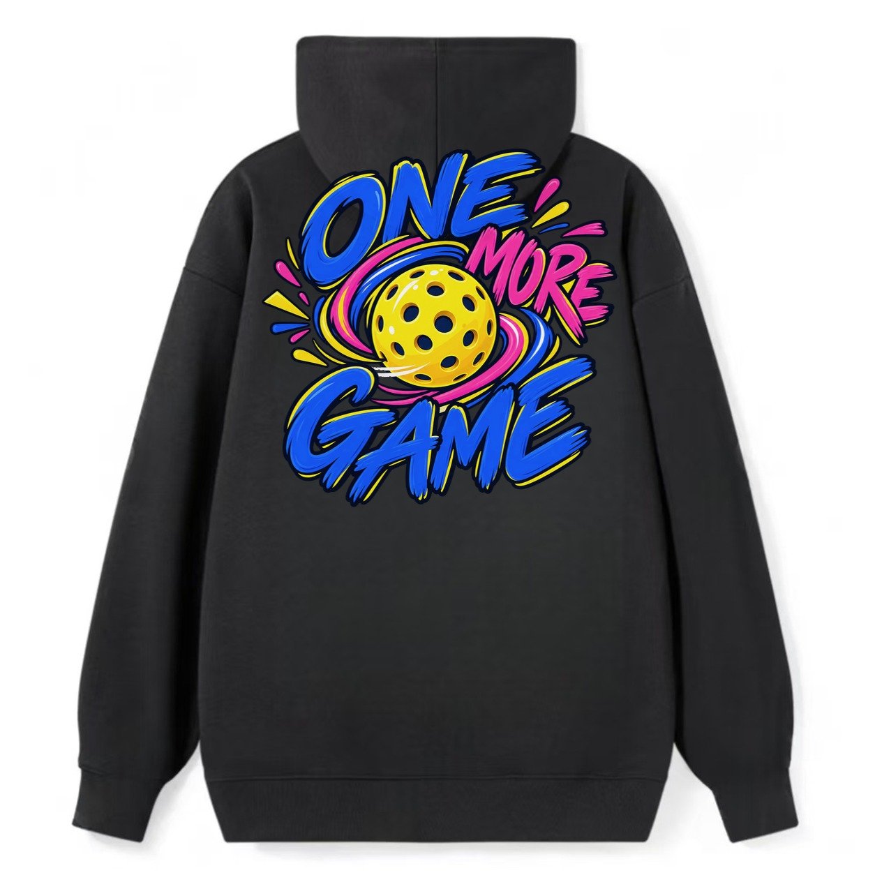 One More Game Pickleball Life Classic Pullover Hoodie – Black