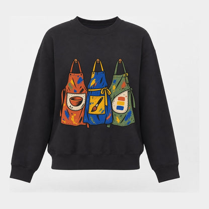 Class Apron Row Clay Color Makers Women's Crewneck Sweatshirt – Black