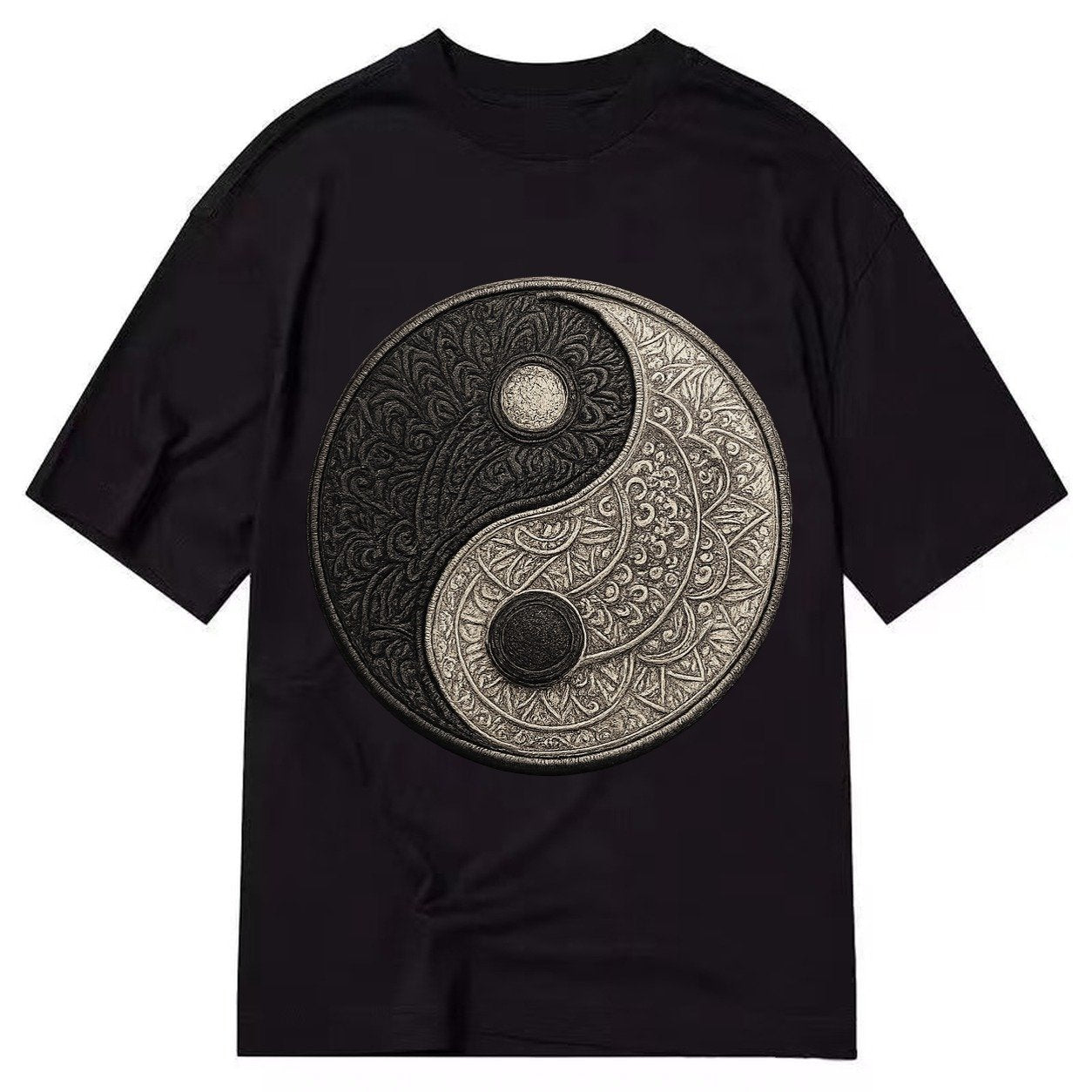 Mandala Yin Yang Classic T-shirt – Black