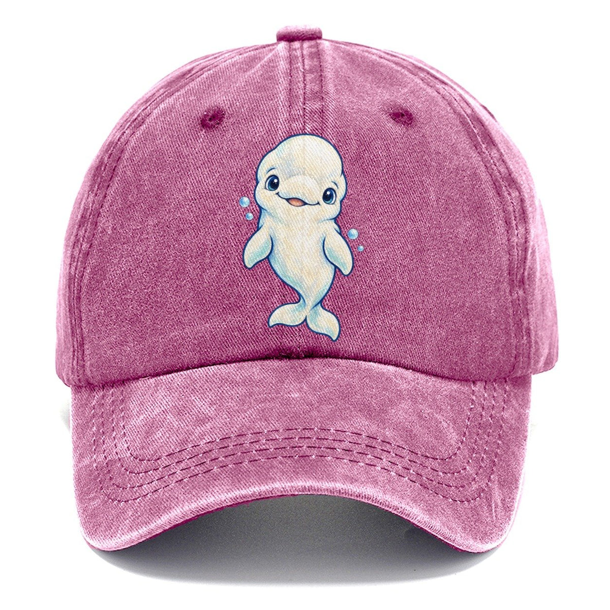 Beluga Whale Front Smile Sea Sprite Classic Cap – Dusty Rose