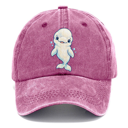 Beluga Whale Front Smile Sea Sprite Classic Cap – Dusty Rose